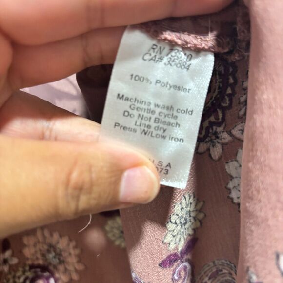 Ivy Jane Kimono Womens Multicolor S/M Floral Open Front Velvet Cardigan - Picture 9 of 9